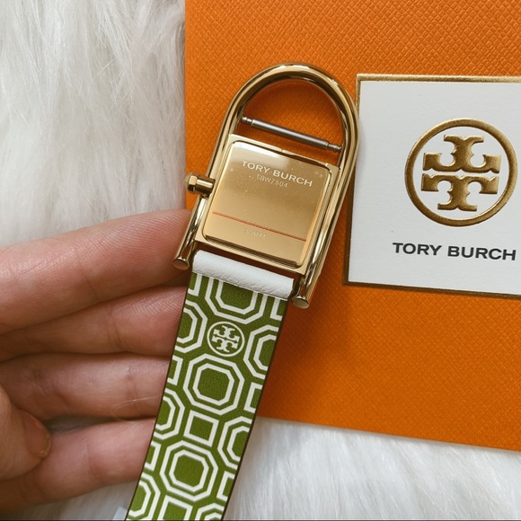 Tory Burch THAYER WATCH, GREEN LEATHER/GOLD-TONE - Picture 8 of 8